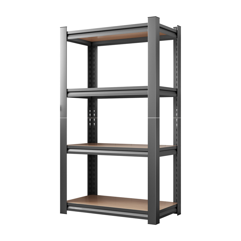 4-Layer Storage Rack, Adjustable Height Wooden Shelf