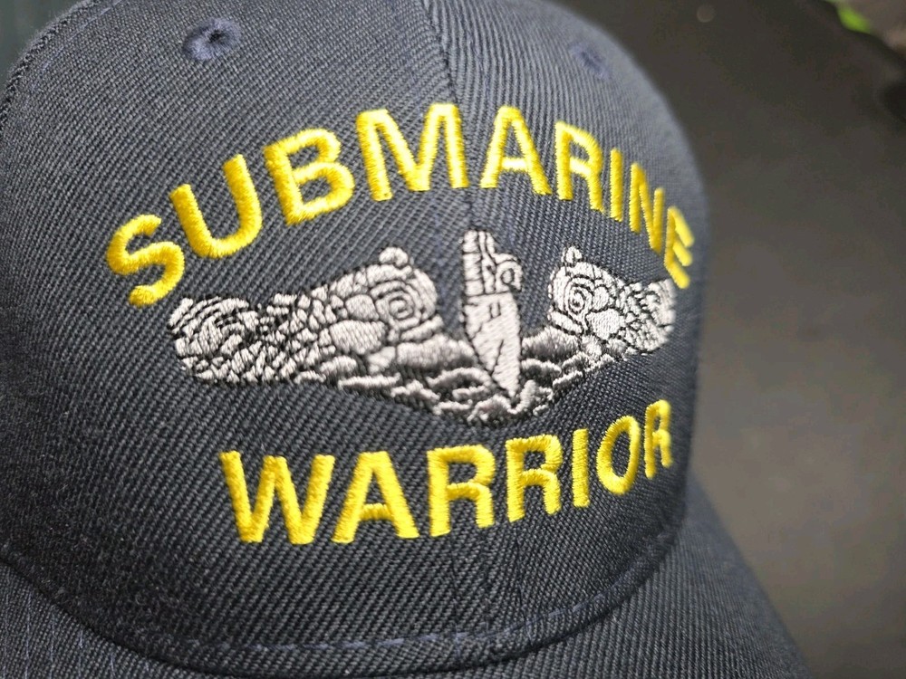 SUBMARINE WARRIOR Ball Cap SILVER FISH High Quality Wool Stitched Hook/Loop