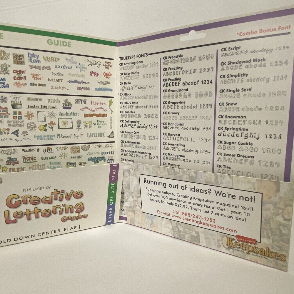 CREATIVE LETTERING COMBO - Keepsakes WIN/MAC CD-ROM 1999 2000
