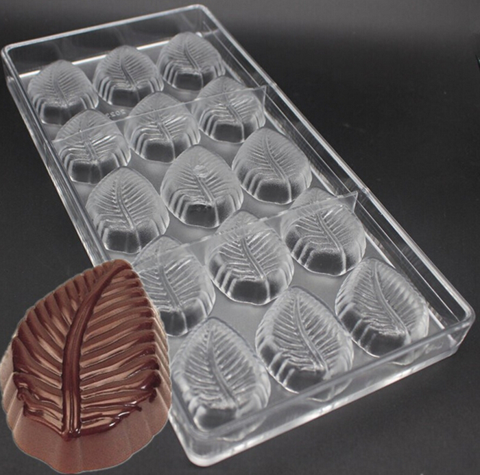3d Leaf Shaped Candy Molds Hard Polycarbonate Chocolate Mold Plastic Baking Tray