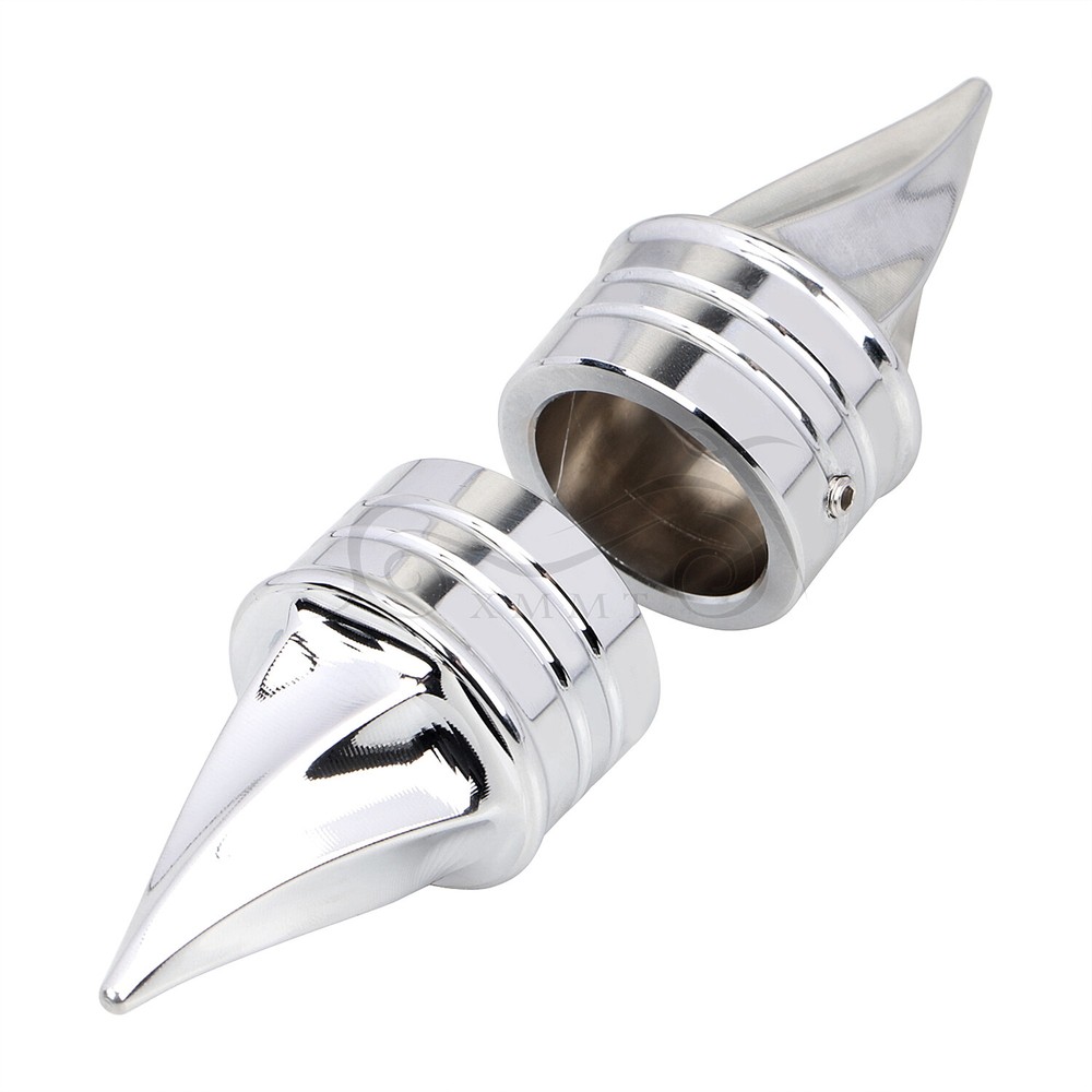 Spike Front Axle Nut Covers Cap Chrome For Harley Electra Glide FLHT Road King