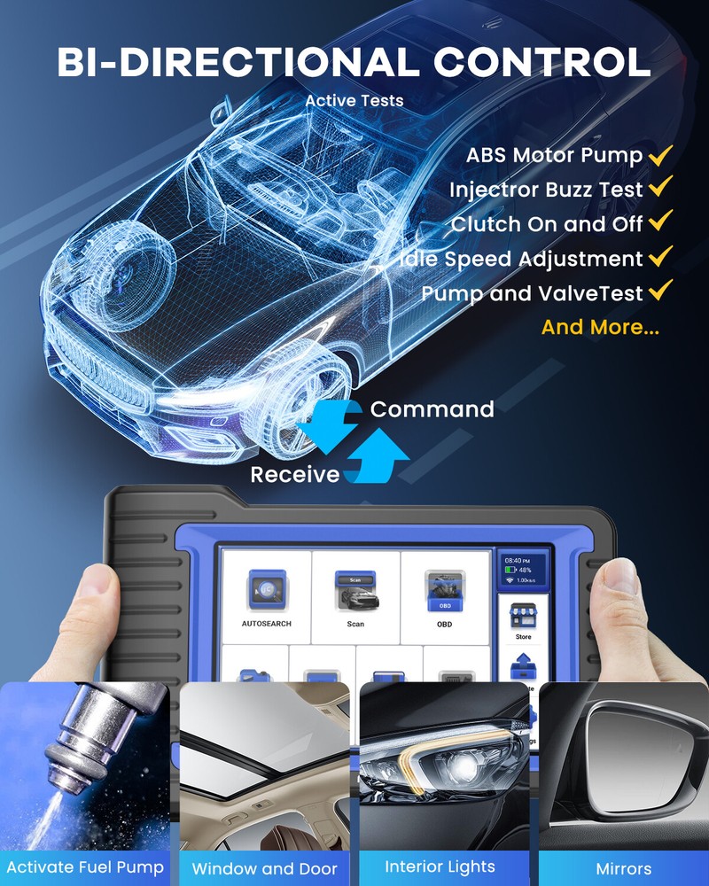MUCAR VO7 Bidirectional Scanner OBD2 Full System Diagnostic Tool ECU Coding 2024