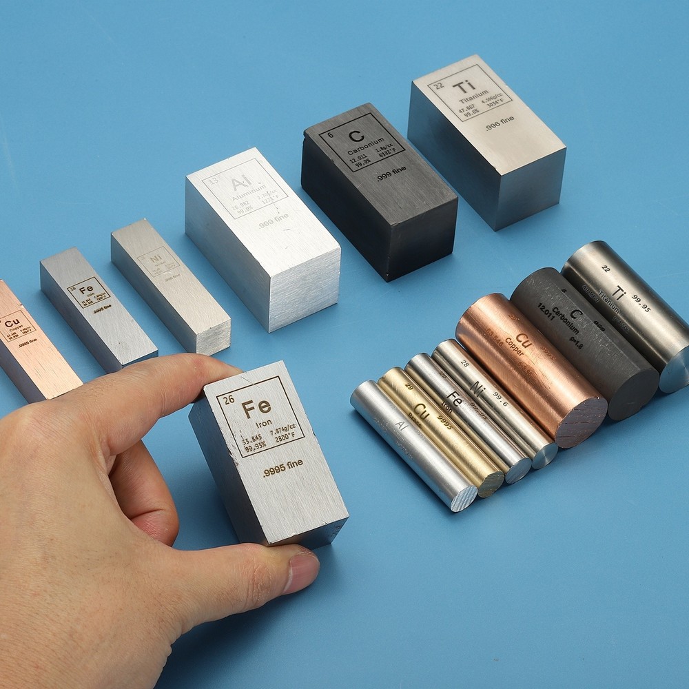 Iron Cube 1x1x2" Fe Density Stick High Density Element Rod