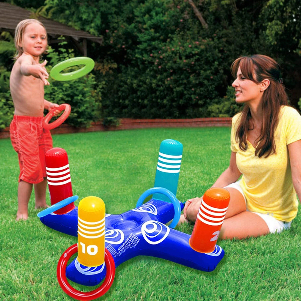 Inflatable Pool Ring Toss Game Set, 4 Pieces