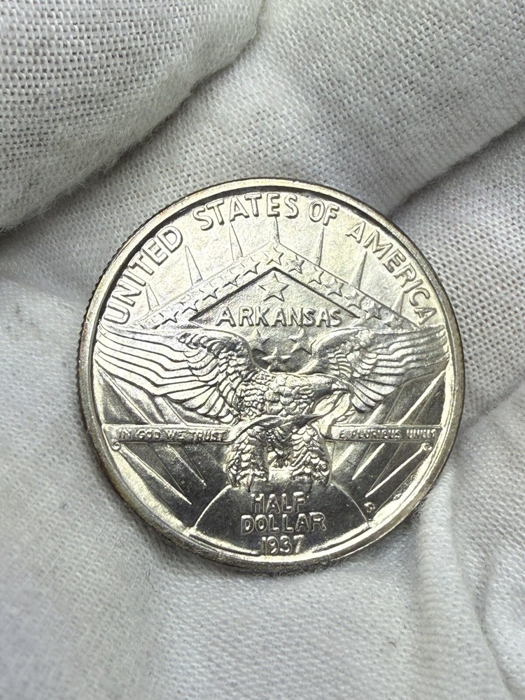1937-D Arkansas Commemorative Half Dollar, Solid Gem BU++ I34
