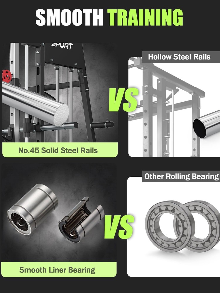 Smith Machine Strength Training Power Cage Lat-Pull Down System 2200lbSquat Rack