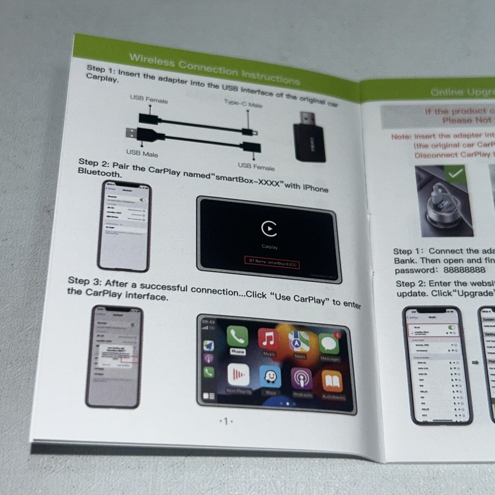 New Wireless CarPlay Adapter Open Box