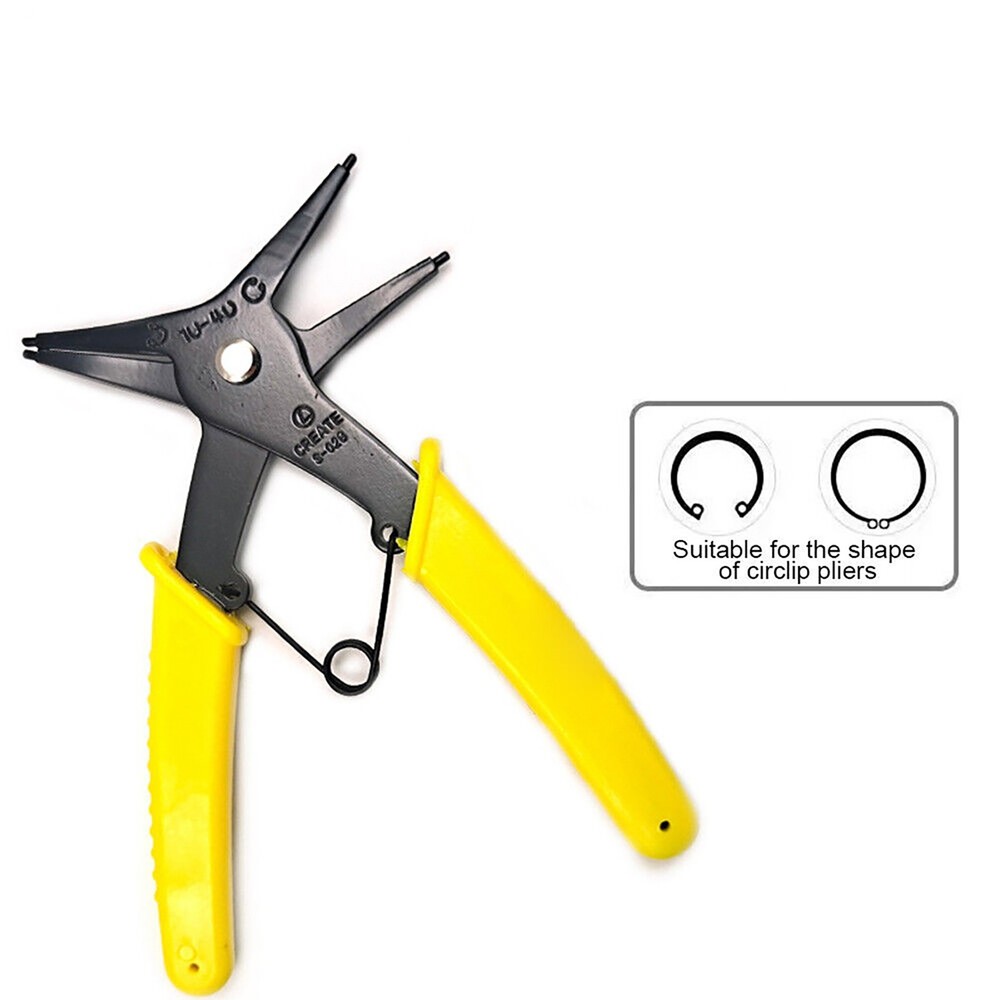 Yellow Circlip Pliers Internal External 2 in 1 Snap Ring Plier Combination