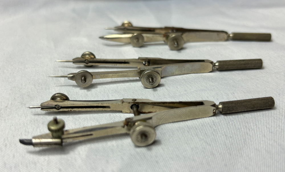 Post 1135 Drafting Engineers Tool Compass Set with Case Made In Germany