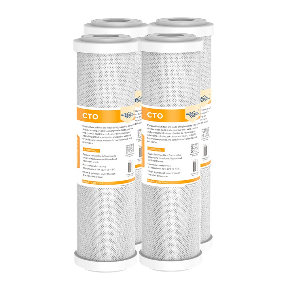 1-4 Pack 5 Micron 10"x2.5" CTO Carbon Block Water Filter Cartridges Replacement
