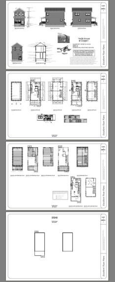 14x26 Tiny House -- 493 sq ft -- PDF FloorPlan -- Model 1