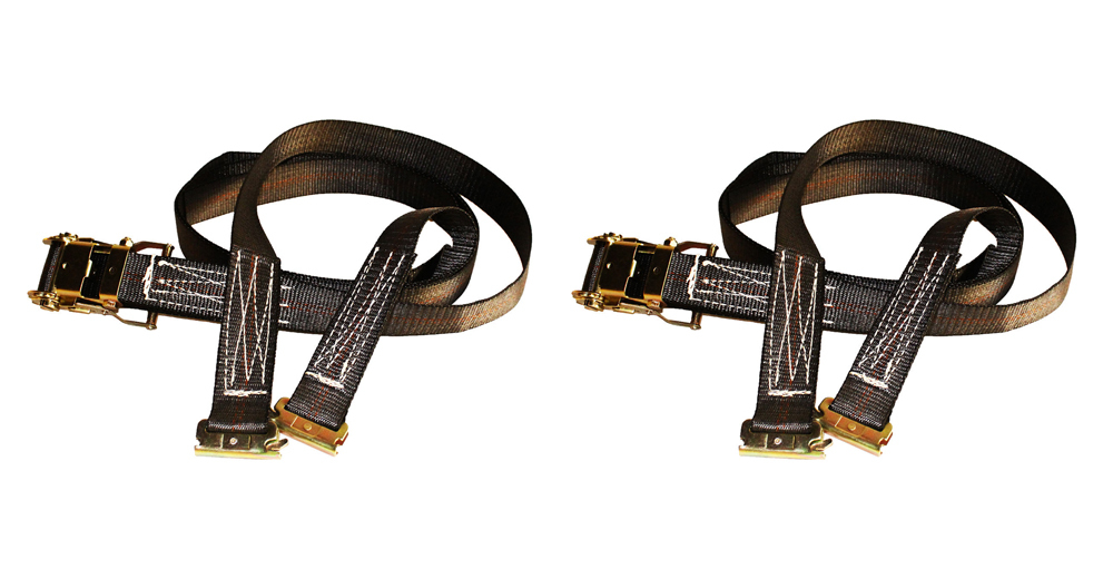 2 pack 2" X 16' E-Track Ratchet Tie Down Logistic Straps Assembly Cargo Control