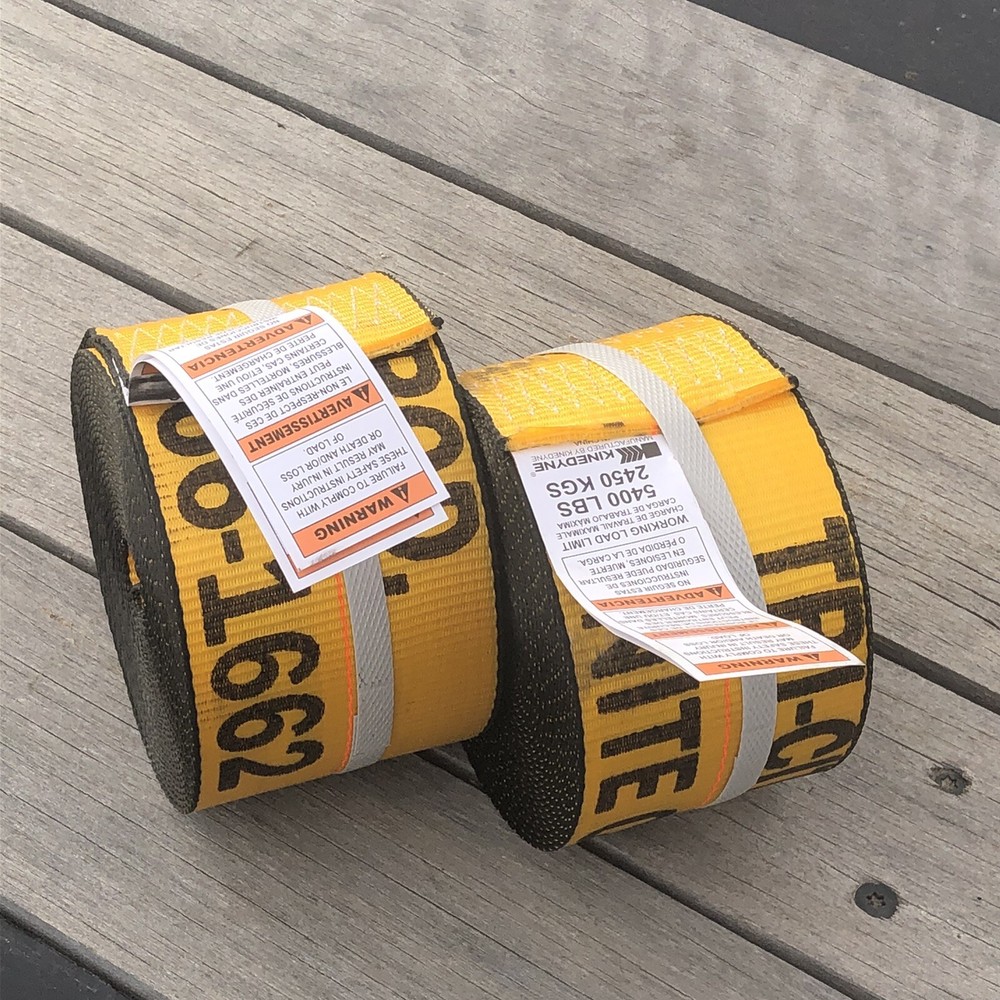 (2 Pack) Kinedyne Winch Strap With Flat Hook 4” X 30Ft