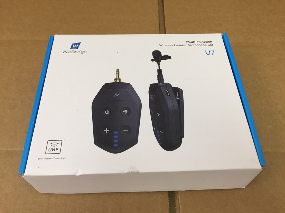 WINBRIDGE U7 Wireless Lavalier Microphone Set w/Receiver/Transmitter/Microphones