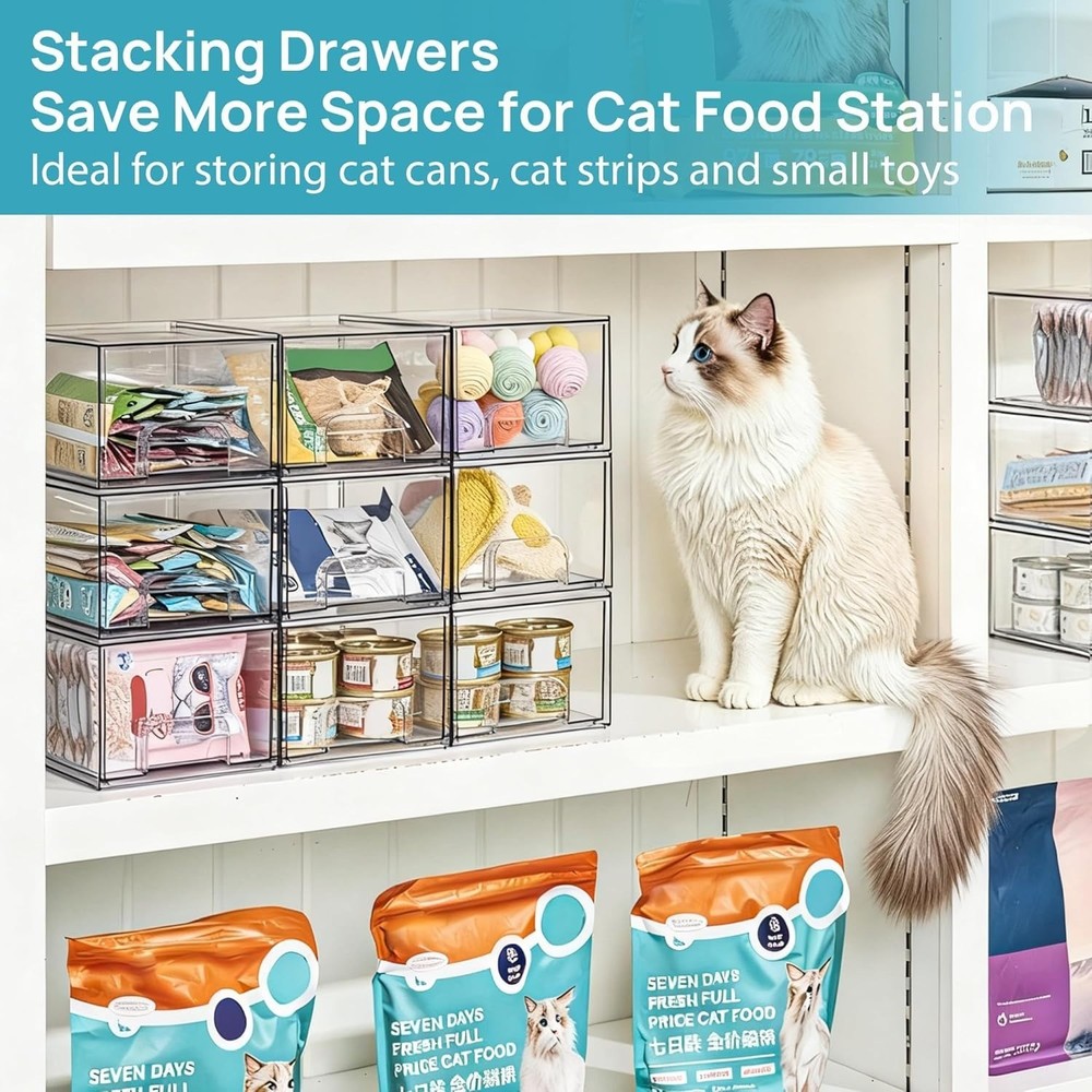 Vtopmart 4 Pack Small Clear Stackable Storage Drawers Acrylic Bathroom Makeup