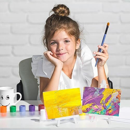 6Pack Mini Easel Stand 5" Canvas Holder White Plastic Small Display Easel