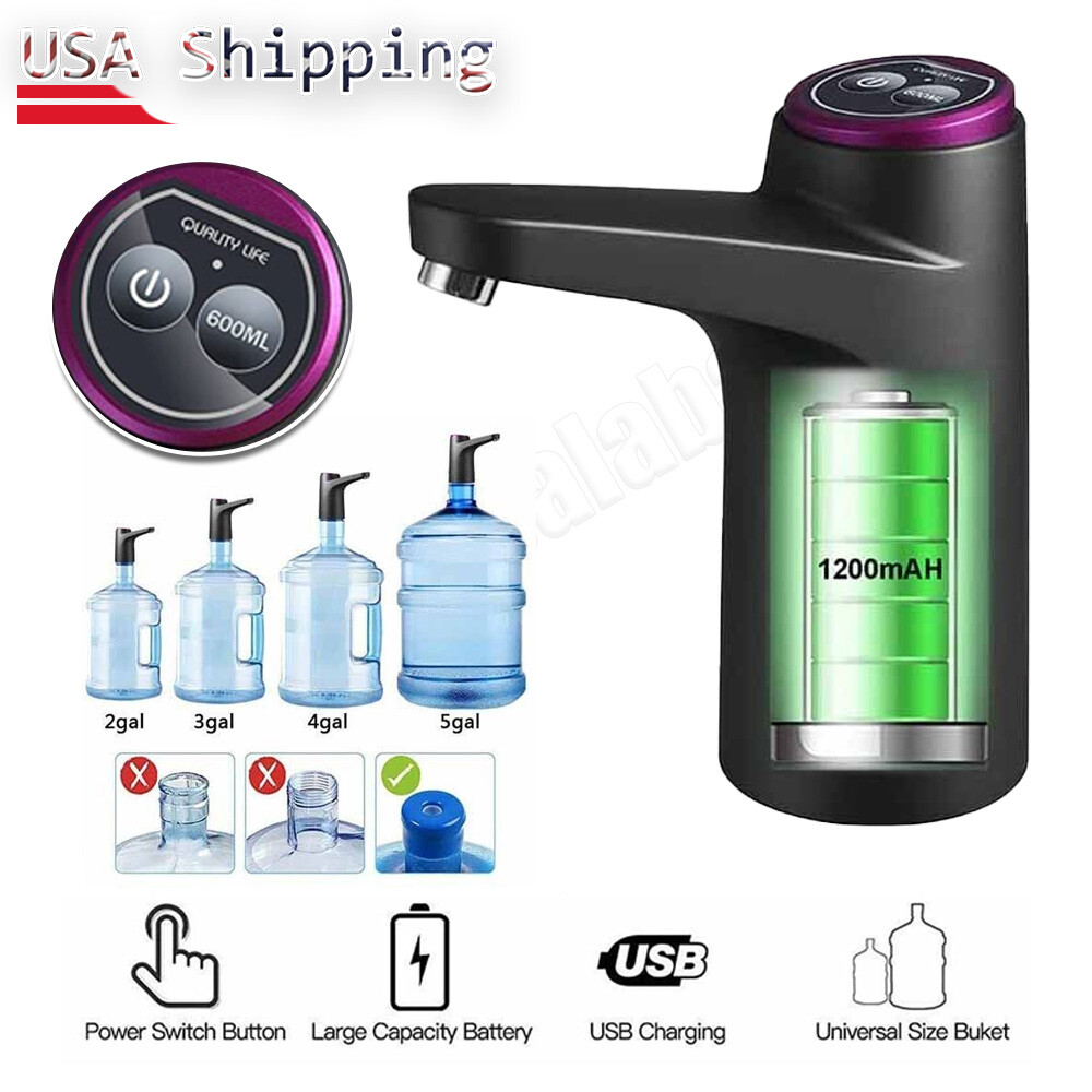 Water Bottle Switch Pump Electric Automatic Universal Jug Dispenser 5 Gallon USB