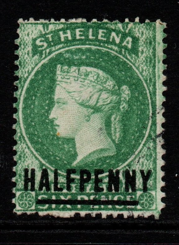 ST.HELENA SG34 1884 ½d EMERALD USED
