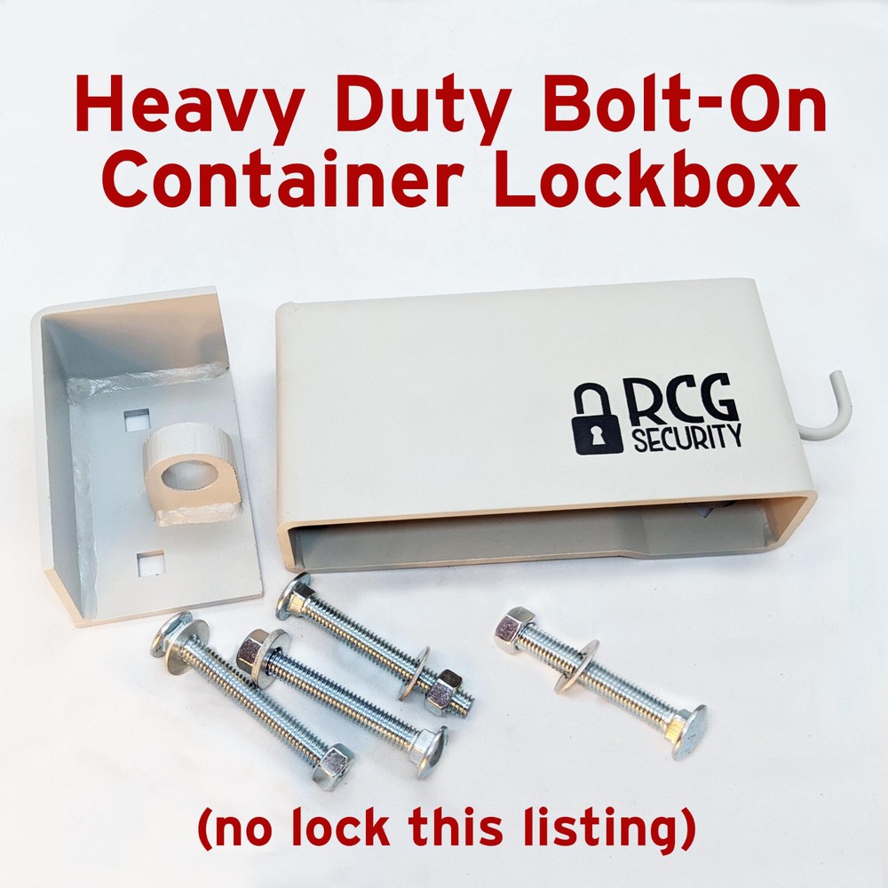 Heavy Duty Bolt-On Container Lockbox w/ Lock Box Mounting Template (no lock)