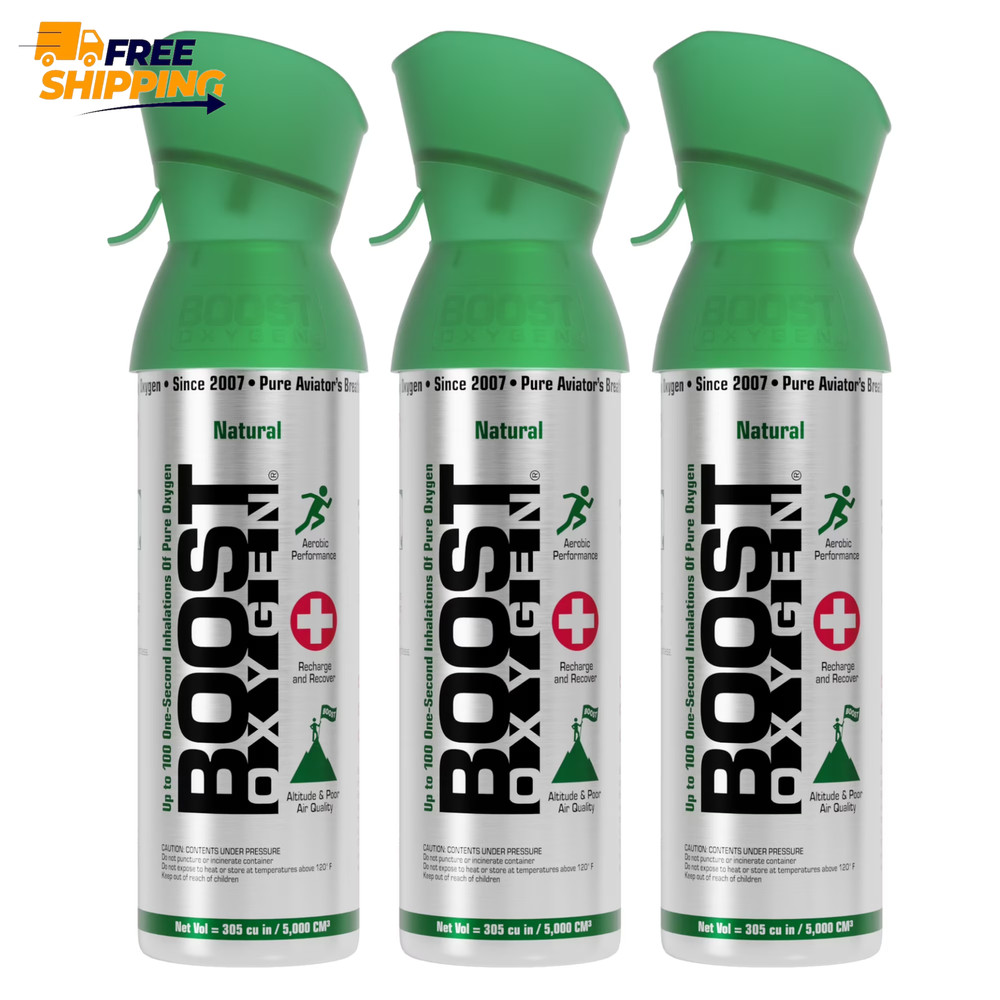 (3 Pack)  Portable Canned Oxygen, Natural, 5L