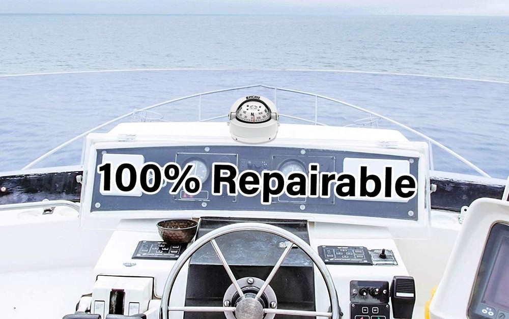 Compact Marine Compass, Surface Mount, with Comprehensive Owner's Documentation