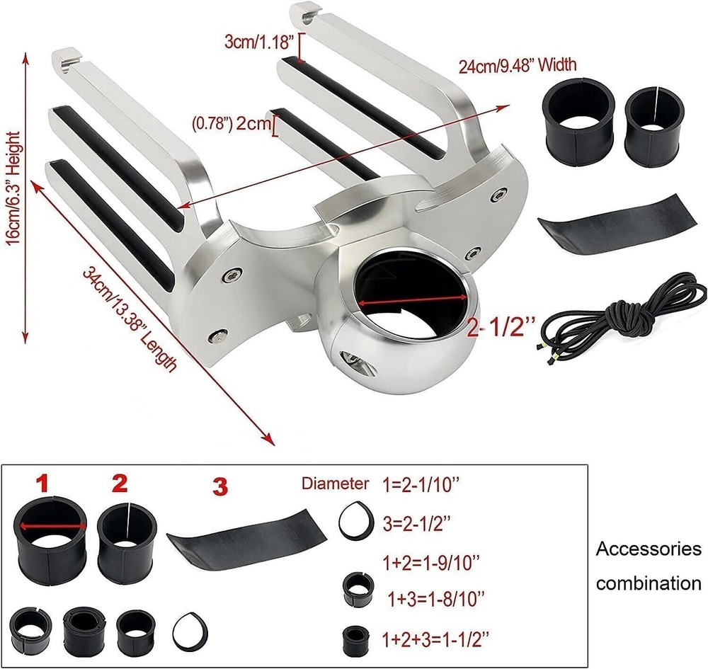 Wakeboard Tower Rack 360° Adjustable Wake Board Holder BracketFit 1 4/5"-2 1/2"
