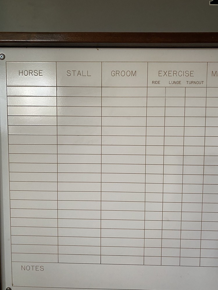 Custom Premier Stable Board.Initials Can Be Removed or Covered.