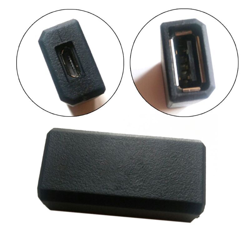 Wireless Mouse Accessories Black Micro-USB to USB Extension Port Adapter