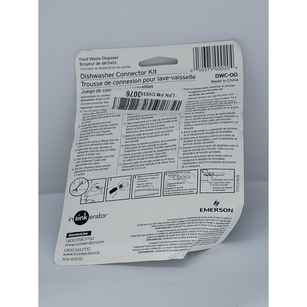 Dishwasher Connector Kit for InSinkErator Garbage Disposals