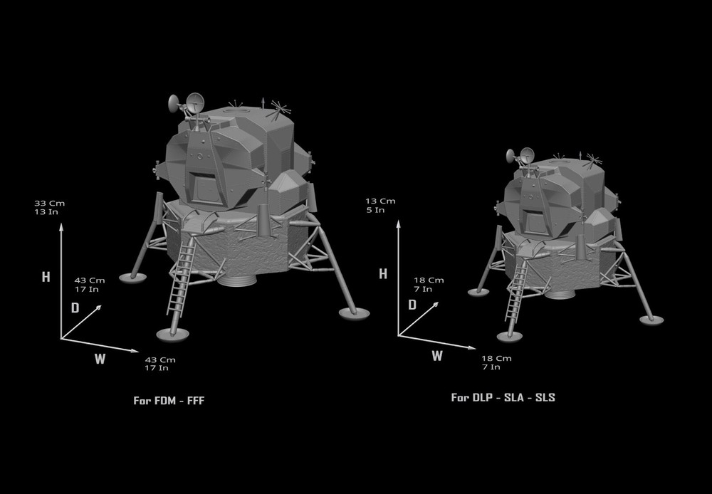 Lunar Module Apollo 11 - STL-OBJ FILES - FOR 3D printers