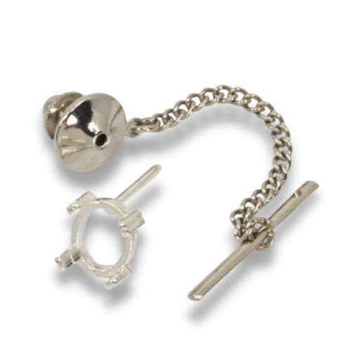 Oval Cabochon Tie Tack and Back