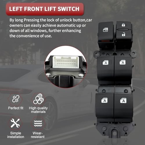 Power Window Switch Set with Ice Blue Backlight for 2015-2020 Sienna - Auto