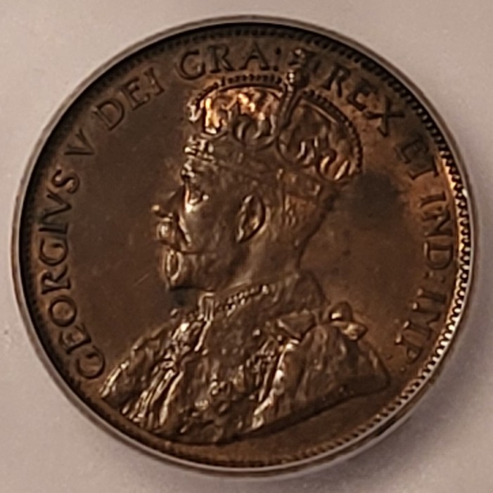 Canada George V 1920 Large Cent AU58 ICG