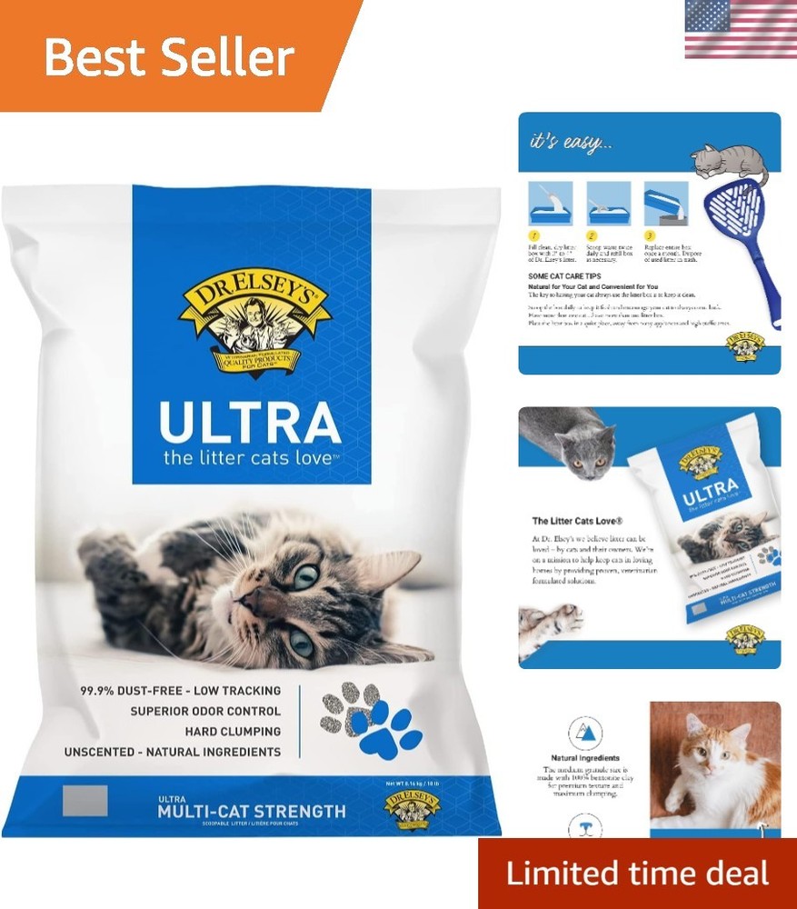 Ultra Unscented Clumping Cat Litter 18lb Gray