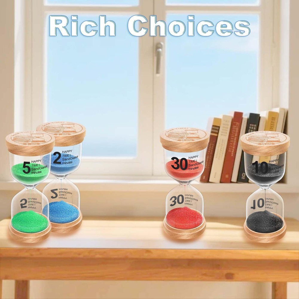 Hourglass 30 Minute Beech Wood Black Small Decorative Sand Timer