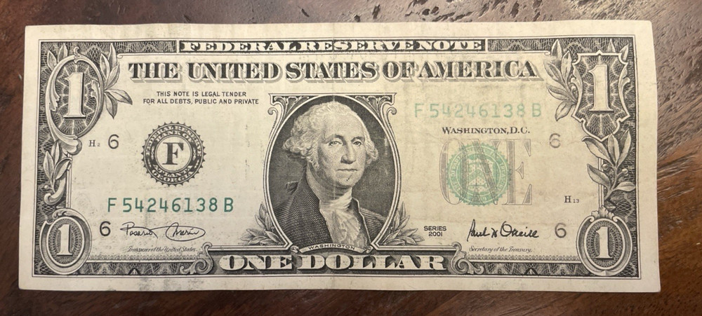 Under Inked Error BILL - ONE dolar from 2001 - Fancy and uncommon