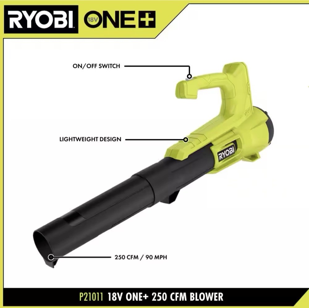 Ryobi ONE+ 18V Cordless String Trimmer/Edger Blower/Sweeper Combo Kit PCLCK201K