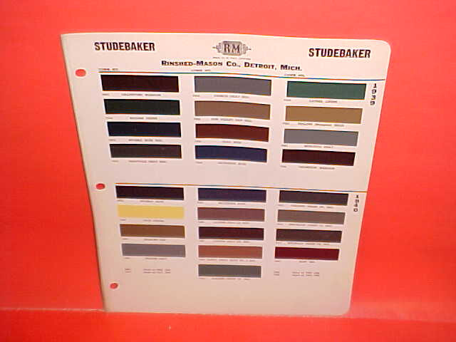 1939 1940 1941 STUDEBAKER CHAMPION STATE COMMANDER PRESIDENT PAINT CHIPS RM