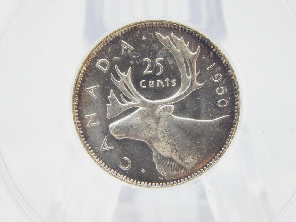 1950 ANACS MS 64 Canada 25 CENT Silver QUARTER #BT-231