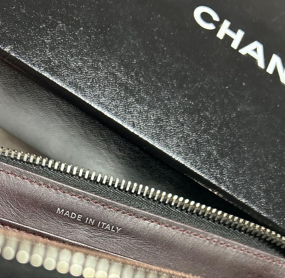 CHANEL Black Quilted Long Wallet