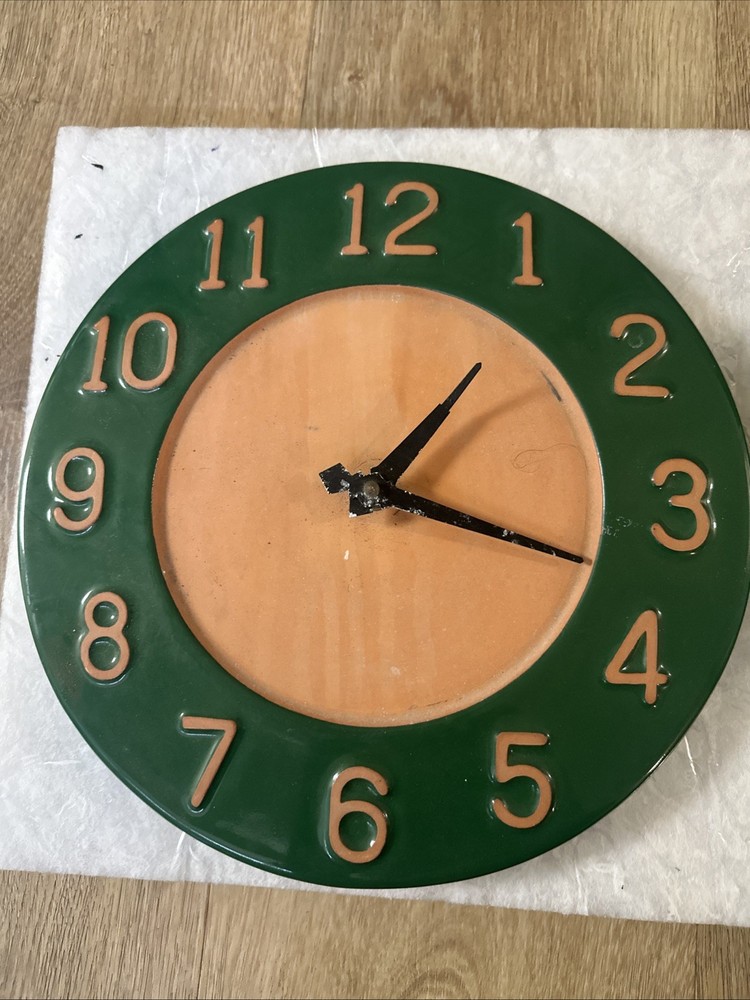 AS-IS Vintage Retro Ceramic Clock & Thermometer Set