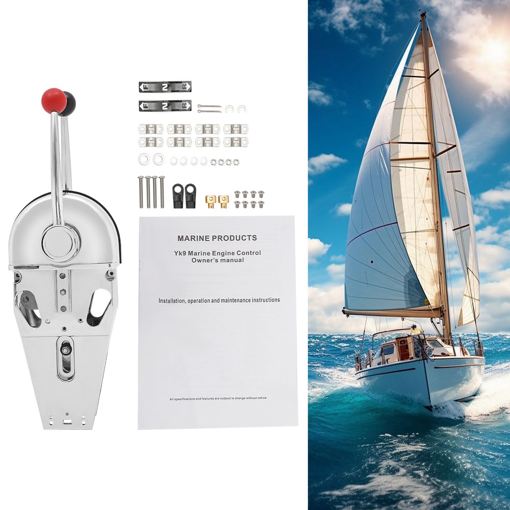 Twin Lever Marine Dual Engine Throttle Control Boat Handle Universal Control