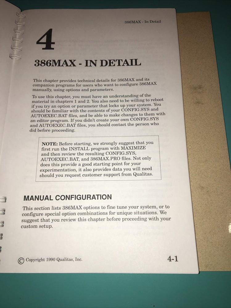 Microsoft Windows 386 Qualitas Version 1990 Used
