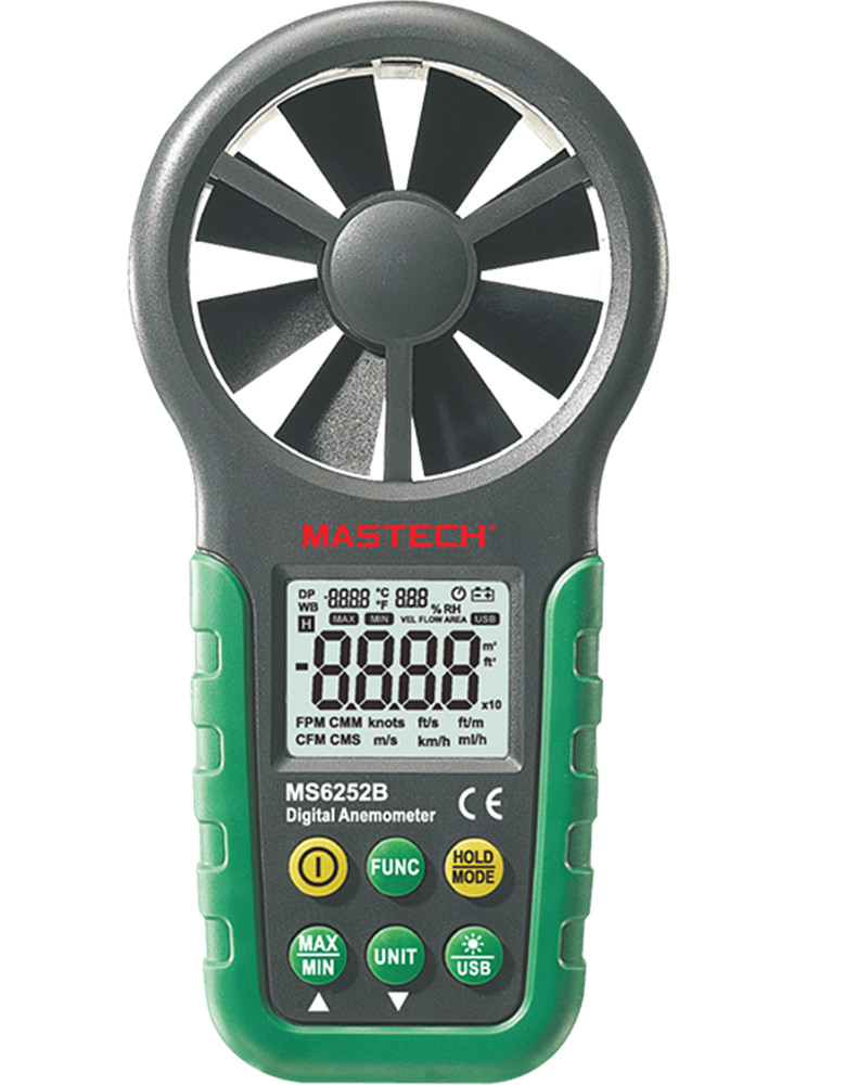 MASTECH MS6252B Digital Anemometer Air Wind Speed Velocity Meter