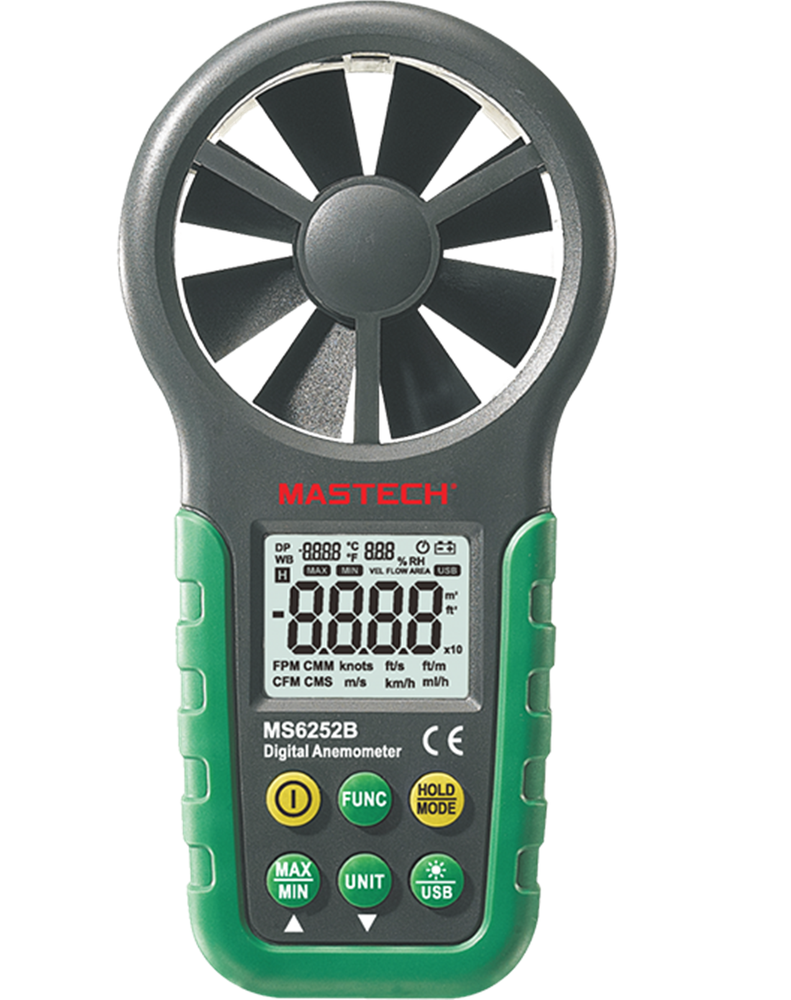 MASTECH MS6252B Digital Anemometer Air Wind Speed Velocity Meter