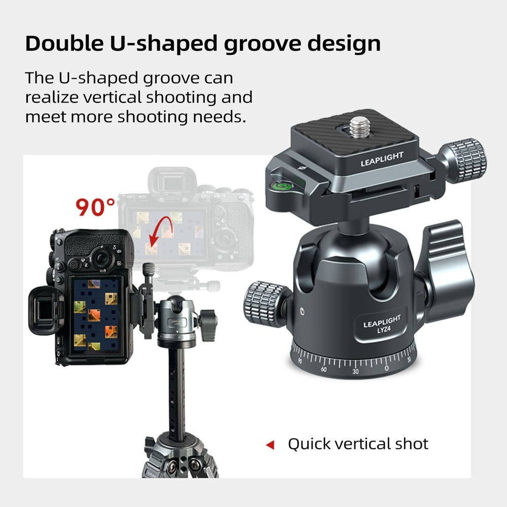 360 Rotating Panoramic Portable Tripod Ball Head Mount Quick Release Heavy Duty