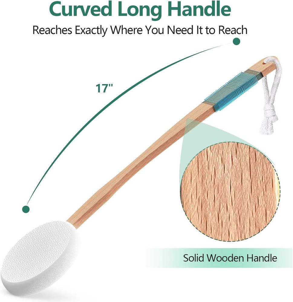 Back Lotion Applicator with 4 Replaceable Pads, for White