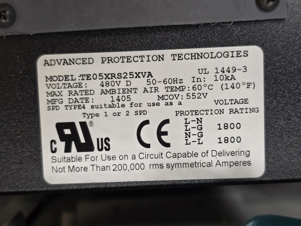 Advanced Protection Technologies TE05XRS25XVA Heavy-Duty Protector 480V