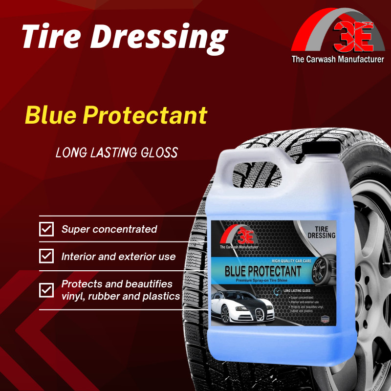 SPRAYABLE BLUE TIRE DRESSING SILICON BASED LONG LASTING SHINE 64 OZ