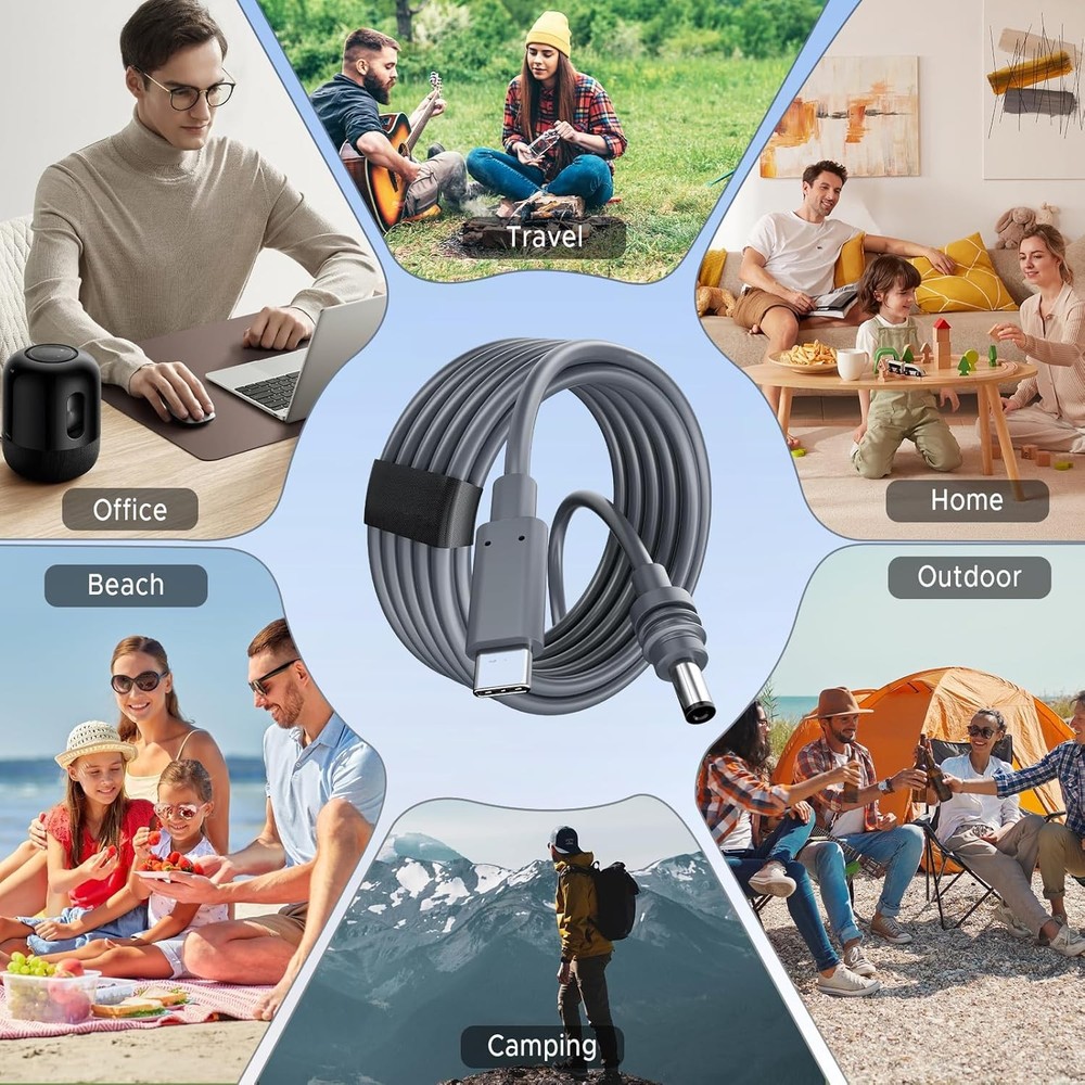 Starlink Mini USB-C to DC Power Cable, Max 100W Input USB Type C 3M-USB